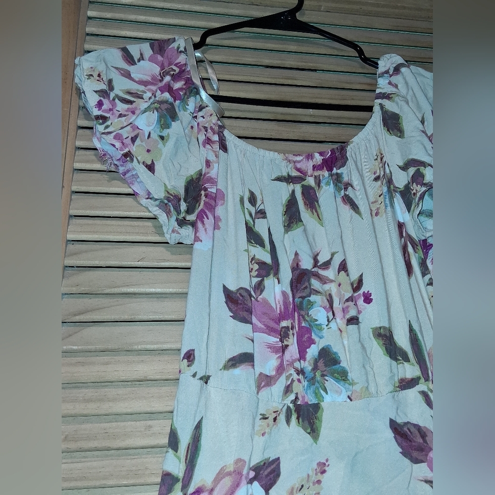 Band of Gypsies Floral Maxi Dress - Pink and Cream - Picture 4 of 9